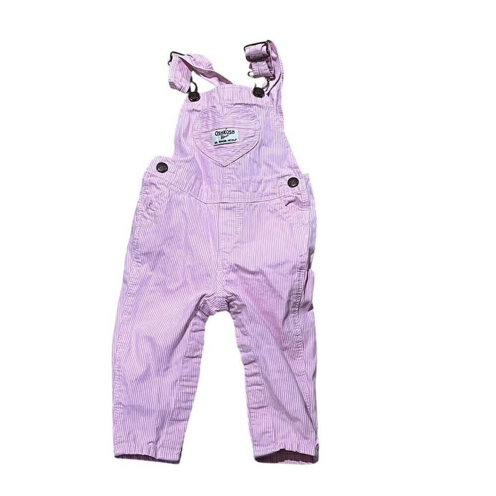 OshKosh B'Gosh Baby Baby Bib Overalls Pink Heart Pocket Size 9M